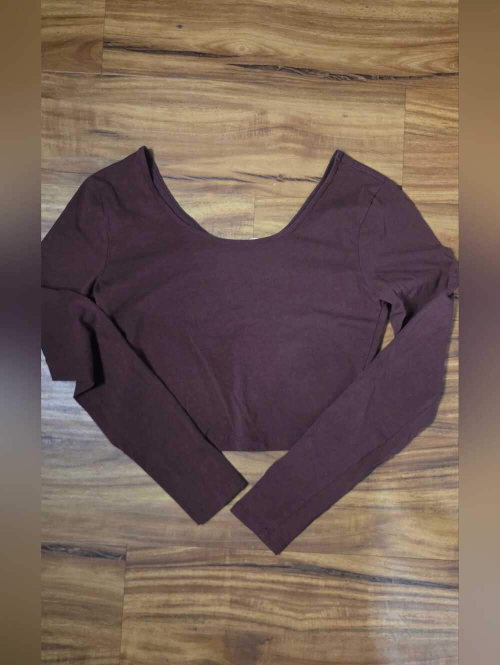 Ardene Basic Brown Long Sleeve Crop Top – Size Small